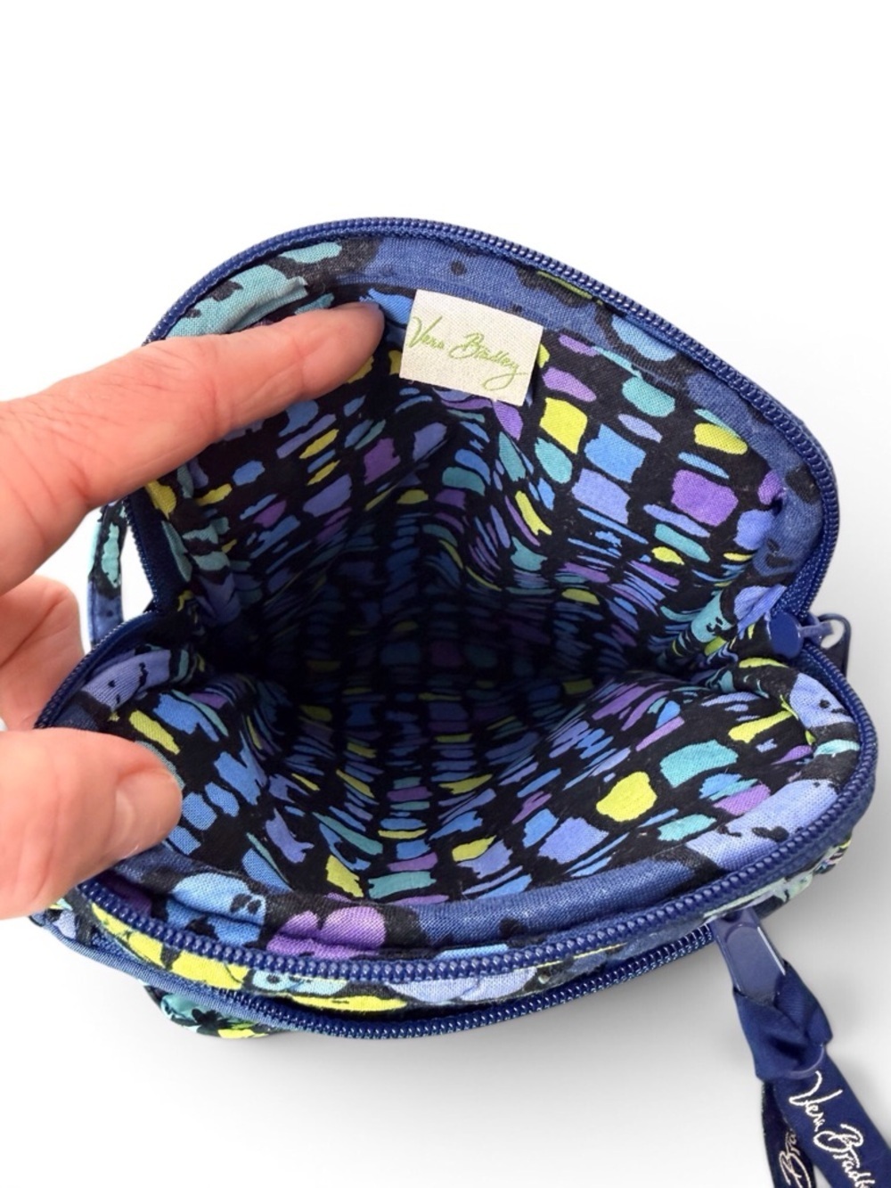 Vera Bradley Mini Hipster Crossbody Indigo Pop-RETIRED Floral Blue/Purple GUC - Picture 6 of 8